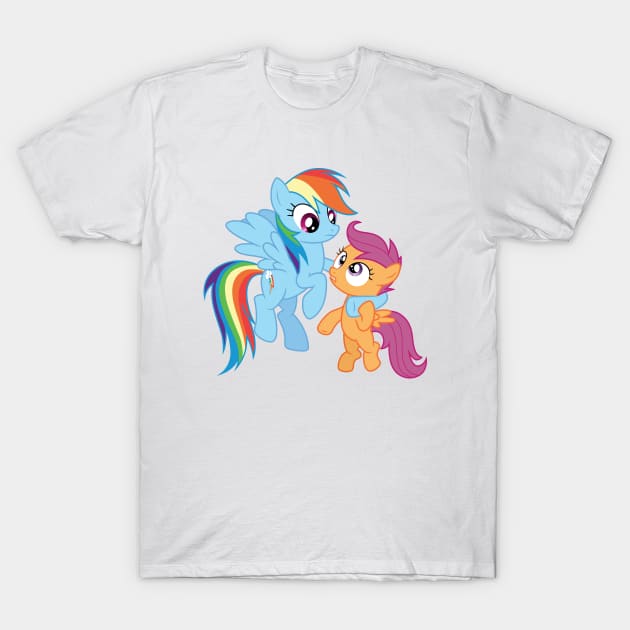 Rainbow Dash and Scootaloo 1 T-Shirt by CloudyGlow